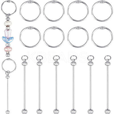 8Pcs Iron Bar Beadable Keychains DIY-SC0028-27A-1