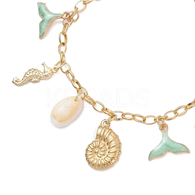 Stainless Steel & Alloy Enamel Charm Bracelets BJEW-JB12215-03-1
