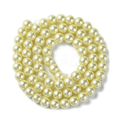 Eco-Friendly Dyed Glass Pearl Round Beads Strands HY-A008-6mm-RB012-1
