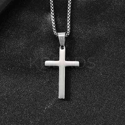 304 Stainless Steel Pendant Necklaces NJEW-P329-03B-P-1