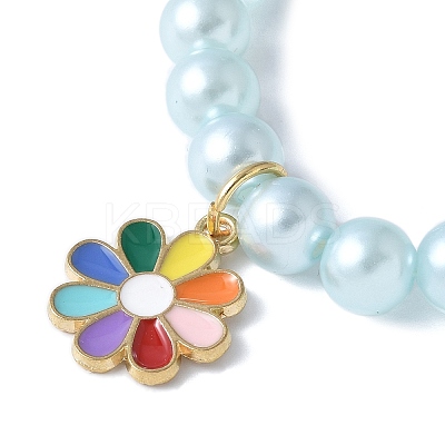 3Pcs 3 Colors ABS Plastic Imitation Pearl Beads Stretch Bracelets BJEW-JB11584-1