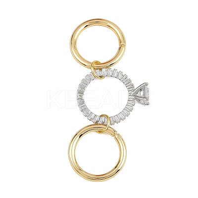 Brass Micro Pave Cubic Zirconia Plain Band Finger Rings for Women RJEW-P160-01C-G01-1