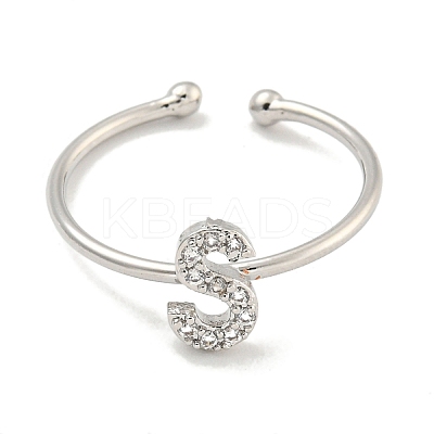 Rack Plating Brass Open Cuff Rings for Women RJEW-F162-02P-S-1