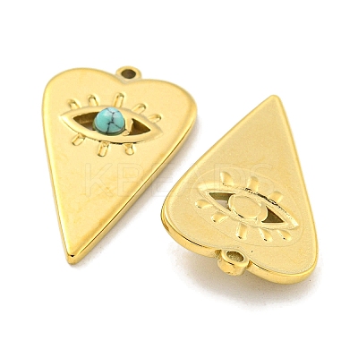 Natural Turquoise Heart Eye Pendants STAS-L278-114G-03-1