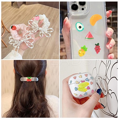 30Pcs 10 Styles Fruit Opaque Resin Decoden Cabochons RESI-YW0002-01-1