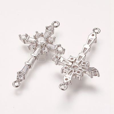 Brass Micro Pave Cubic Zirconia Links LS-ZIRC-E113-06P-1