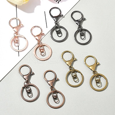8Pcs 4 Colors Iron Alloy Lobster Claw Clasp Keychain KEYC-FS0001-06A-1