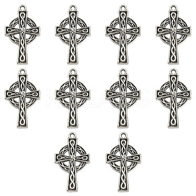 10Pcs Irish Tibetan Style Alloy Pendants PALLOY-YW0001-30-1