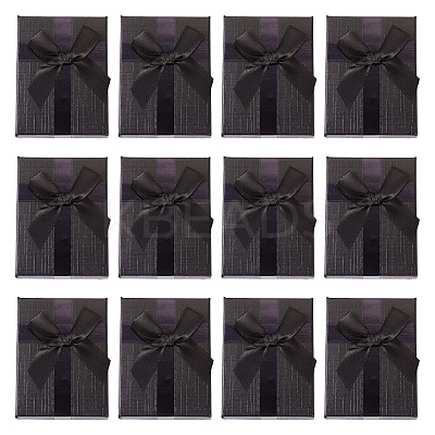 Rectangle Paper Jewelry Gift Boxes with Bowknot CON-TAC0010-89D-1