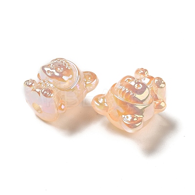 UV Plating Rainbow Iridescent Acrylic Beads PACR-M002-01G-1