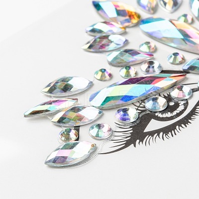 Acrylic Face Gems Stickers MRMJ-F014-06-1