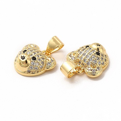 Rack Plating Brass Micro Pave Cubic Zirconia Charms KK-G456-04G-1