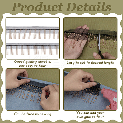 5 Yards Polyester Fringe Lace Trim DIY-FG0006-98A-1