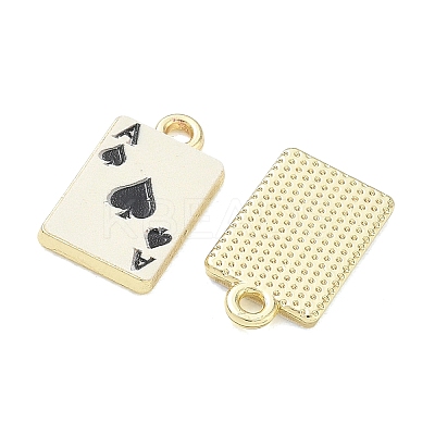 Playing Cards Alloy Enamel Pendants FIND-D044-27G-01-1