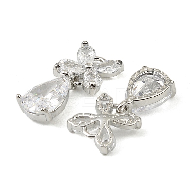 Brass Micro Pave Cubic Zirconia Pendants KK-C107-20A-P-1