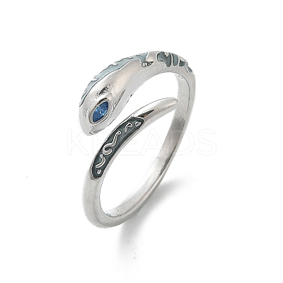 Brass Cubic Zirconia Cuff Rings for Women RJEW-S401-01P-1