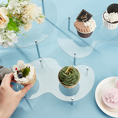 3 Sets 3 Styles Acrylic Cupcake Riser Holder ODIS-FG0001-71-1