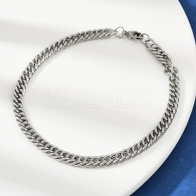 201 Stainless Steel Cuba Chian Bracelet for Men BJEW-B138-01P-1