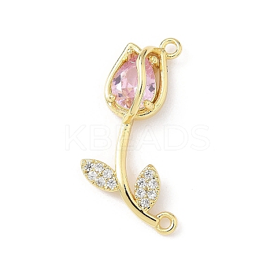 Brass Micro Pave Clear Cubic Zirconia Pendants KK-B141-02G-02-1