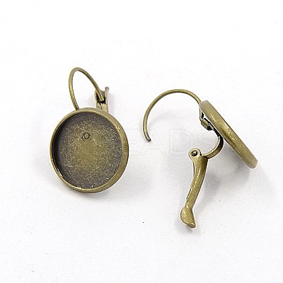 Brass Leverback Earring Findings KK-C1244-M-1