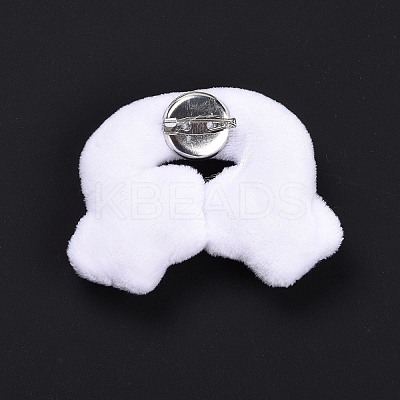 Rainbow with Cloud Cotton & Non-Woven Fabric Brooch LS-JEWB-A003-01-1