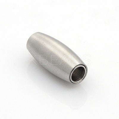Tarnish Resistant 304 Stainless Steel Matte Surface Magnetic Clasps with Glue-in Ends STAS-O042-A-12-1