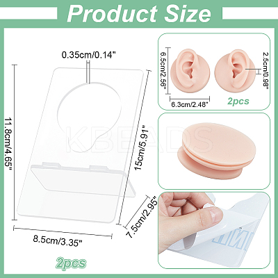 2Pcs Soft Silicone Ear Displays Mould for Earring Display ODIS-NB0001-39-1