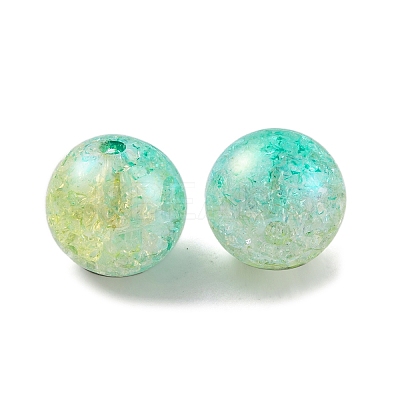 UV Plating Rainbow Iridescent Two Tone Acrylic Beads PACR-C009-04L-1