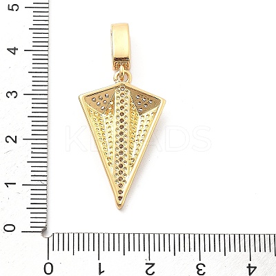 Rack Plating Brass with Cubic Zirconia Pendants KK-Q017-05A-G-1