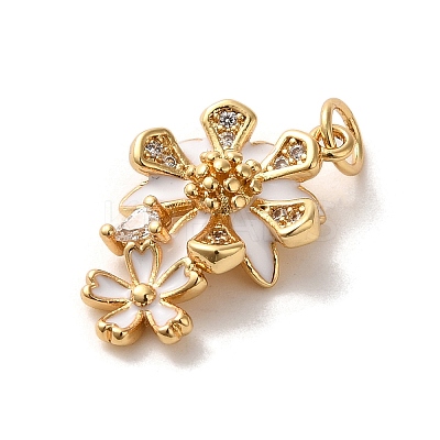 Brass Micro Pave Cubic Zirconia Pendants LS-KK-K358-01C-G-1