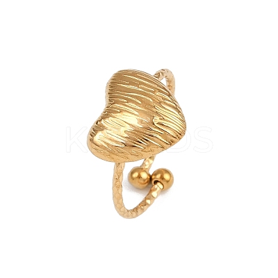 304 Stainless Steel Adjustable Open Cuff Rings for Women LS-RJEW-K303-02G-1
