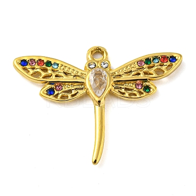 Ion Plating(IP) Real 18K Gold Plated 304 Stainless Steel Rhinestone Pendants STAS-P341-06G-02-1