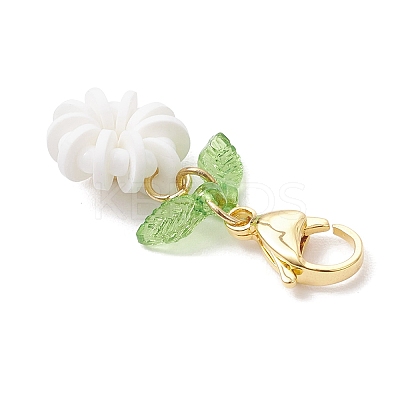 Flower Polymer Clay & Glass Pendants Decorations HJEW-MZ00327-05-1