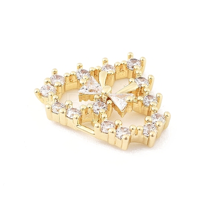 Brass Micro Pave Clear Cubic Zirconia Pendants LS-KK-K371-29B-G-1