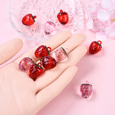 12Pcs 2 Colors Transparent Korea Acrylic Pendants OACR-YW0002-10-1