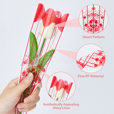200Pcs 2 Colors Biaxially-oriented Polypropylene(BOPP) Plastic Gift Bags ABAG-FH0001-04-1