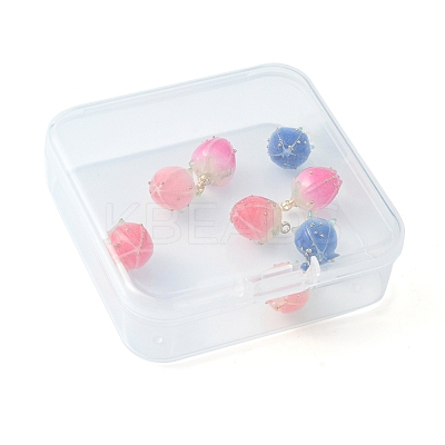 8Pcs 4 Colors Handmade Flower Bud Epoxy Resin Charms KY-FS0001-07-1