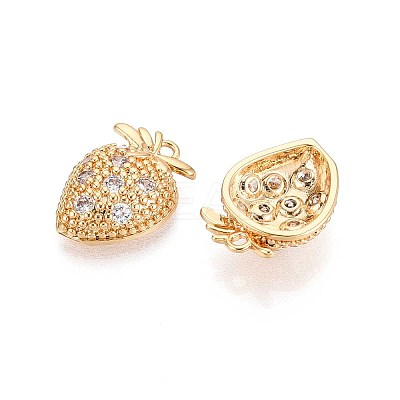 Brass Micro Pave Cubic Zirconia Pendants KK-T074-81G-1