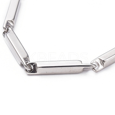 Tarnish Resistant Unisex 201 Stainless Steel Bar Link Chain Bracelets BJEW-L637-42B-P-1