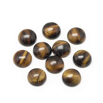 Natural Tiger Eye Cabochons G-R416-10mm-35-1