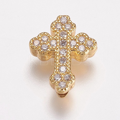 Brass Micro Pave Cubic Zirconia Beads ZIRC-E143-23-1