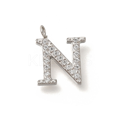 304 Stainless Steel Micro Pave Cubic Zirconia Pendants STAS-H228-06P-N-1
