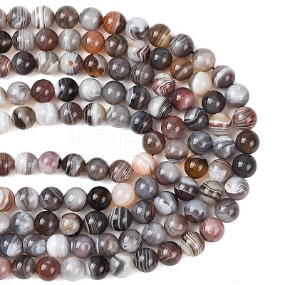 Natural Botswana Agate Beads Strands G-G453-A01-10mm-1