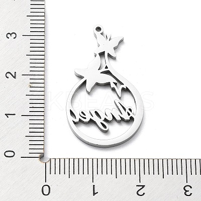 Non-Tarnish 304 Stainless Steel Pendants STAS-D036-15P-1