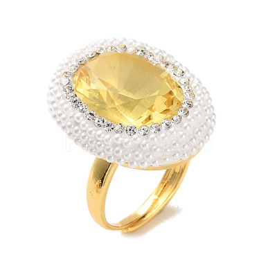 Adjustable Brass Micro Pave Cubic Zirconia Rings RJEW-K286-03G-1
