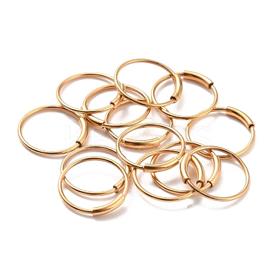 Ion Plating(IP) 304 Stainless Steel Hoop Earrings STAS-Z037-02G-1