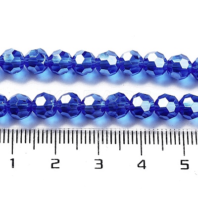 Electroplate Transparent Glass Beads Strands EGLA-A035-T6mm-A21-1