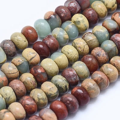 Natural Aqua Terra Jasper Beads Strands G-N0128-49-6mm-1