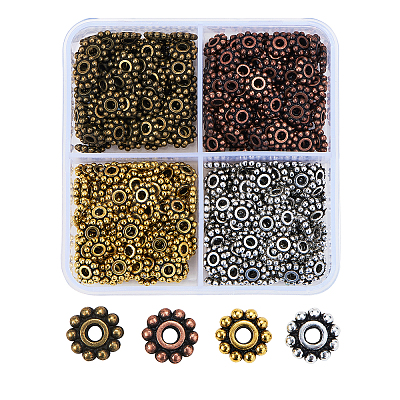 Gear Tibetan Style Alloy Spacer Beads PALLOY-CJ0001-55-RS-1