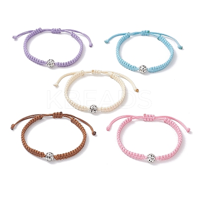 Eco-Friendly Korean Waxed Polyester Cord Braided Bracelet for Women BJEW-JB12503-1